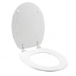 Abattant wc charnieres metal 37.5 x 46 cm mdf effet bois strata Blanc, image n° 2