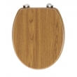 Abattant wc charnieres metal 37.5 x 46 cm mdf effet bois strata Chene, image n° 1