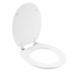 Abattant wc charnieres metal 37.5 x 46 cm mdf imprime kelly Blanc, image n° 4