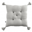 Assise matelassée 5 points avec pompons gaze de coton 40 x 40 cm nuage Gris, image n° 1
