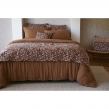 Bout de lit 90 x 200 cm double gaze de coton imprimée capucine Camel, image n° 1
