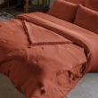 Bout de lit double gaze de coton à pompons 90 x 200 cm Gaia Terracotta, image n° 2