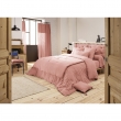 Bout de lit gaze de coton 90 x 200 cm gaïa rose pêche Rose, image n° 2