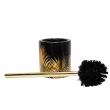 Brosse wc (0) 10.6 x ht 40 cm ceramique imprimee or orbella Noir, image n° 1