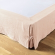 Cache-sommier gaze de coton 140 x 190 cm Gaia Rose clair, image n° 1