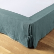 Cache-sommier gaze de coton 90 x 190 cm Gaia Bleu canard, image n° 1