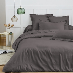 Housse de couette 240 x 220 cm &ndash; 100% Coton 57 fils/cm&sup2; &ndash; Qualit&eacute; Sup&eacute;rieure &ndash; Ardoise