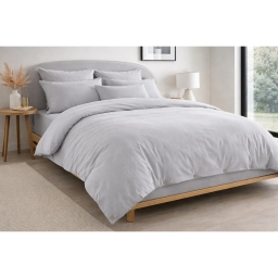 Pack Housse de Couette 260 x 240 cm + Drap Housse 160x200 cm &ndash; Flanelle CANDICE Gris