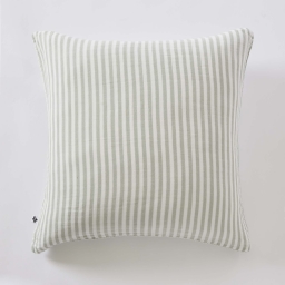 Taie d&rsquo;oreiller LIVIA 60 x 60 cm &ndash; Double gaze de coton ray&eacute;e &ndash; Eucalyptus
