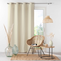 Rideau uni 140 x 260 cm Absolu en microfibre &ndash; coloris Naturel
