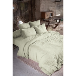 Parure de lit 260 x 240 cm &ndash; Double gaze de coton &ndash; + 2 taies 50 x 70 - Vert d'eau