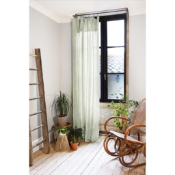 Rideau ajustable + 8 anneaux pince &ndash; Gaze de coton &ndash; 140 x 300 cm &ndash; Vert d'eau &ndash; Ga&iuml;a