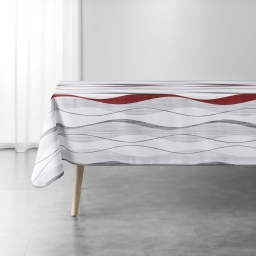 Nappe antitache rectangle 150 x 240 cm polyester imprim&eacute; &ndash; Ondulys Rouge