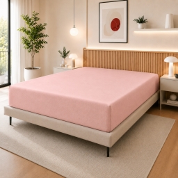 Drap Housse 140 x 190 cm Drag&eacute;e &ndash; 100% Coton 57 Fils/cm&sup2; &ndash; Bonnet 30 cm