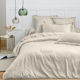Housse de couette 240 x 220 cm &ndash; 100% Coton 57 fils/cm&sup2; &ndash; Qualit&eacute; Sup&eacute;rieure &ndash; Sable