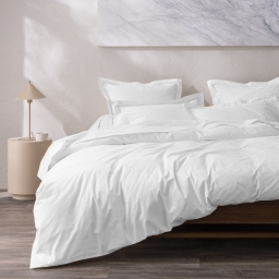 Housse de couette 240 x 220 cm Grand H&ocirc;tel Signature Blanc &mdash; Percale de coton peign&eacute; 80 fils/cm&sup2;