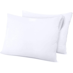 Lot de 2 prot&egrave;ge oreillers 50 x 70 cm &mdash; &Eacute;ponge imperm&eacute;able anti acariens zipp&eacute;
