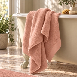 Drap de douche Softy 70 x 140 cm &ndash; &Eacute;ponge Zero Twist 100% coton peign&eacute; 600 g/m&sup2; &ndash; Rose poudr&eacute;
