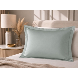 Taie d'Oreiller 50 x 70 cm C&eacute;ladon &ndash; Satin de Coton 120 Fils/cm&sup2; &ndash; H&ocirc;tellerie Haut de Gamme