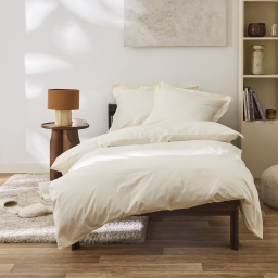 Housse de couette 140 x 200 cm Grand H&ocirc;tel Ivoire &mdash; Percale de coton peign&eacute; 80 fils/cm&sup2;