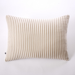 Taie d&rsquo;oreiller LIVIA 50 x 70 cm &ndash; Double gaze de coton ray&eacute;e &ndash; Ficelle