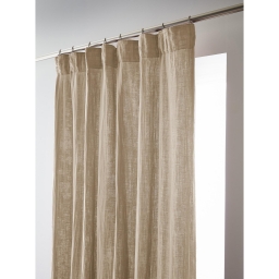 Rideau Galon Fronceur 140 x 240 cm &ndash; Double Gaze de Coton Ga&iuml;a Ficelle