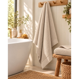 Drap de bain Softy 100 x 150 cm &ndash; &Eacute;ponge Zero Twist 100% coton peign&eacute; 600 g/m&sup2; &ndash; Naturel