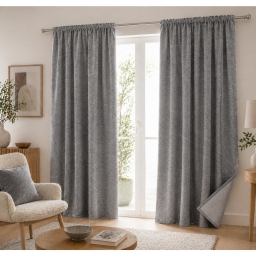 Lot de 2 Rideaux Blackout Titane 140 x 260 cm &ndash; Occultant Polaire &ndash; Galon Fronceur