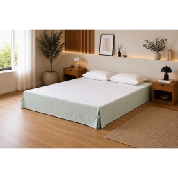 Cache-sommier 160 x 200 cm Double Gaze de Coton GA&Iuml;A Vert d'eau &ndash; Qualit&eacute; Haut de Gamme