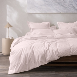 Housse de couette 240 x 220 cm Grand H&ocirc;tel Signature Rose poudr&eacute; &mdash; Percale de coton peign&eacute;  80 fils/cm&sup2;