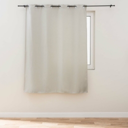 Rideau occultant &agrave; &oelig;illets 135 x 180 cm tiss&eacute; TRAMINA Naturel &ndash; Petite hauteur