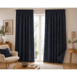 Lot de 2 Rideaux Blackout Minuit 140 x 260 cm &ndash; Occultant Polaire &ndash; Galon Fronceur