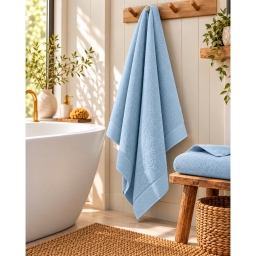 Drap de bain Softy 100 x 150 cm &ndash; &Eacute;ponge Zero Twist 100% coton peign&eacute; 600 g/m&sup2; &ndash; Azur