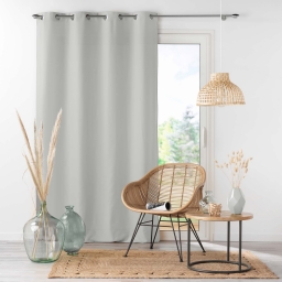 Rideau uni 140 x 260 cm Absolu en microfibre &ndash; coloris Perle