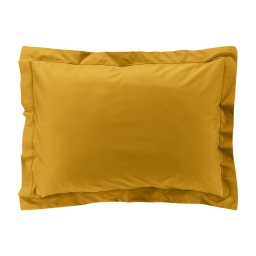 Taie d&rsquo;oreiller volant plat &ndash; 50 x 70 cm &ndash; percale unie 78 fils &ndash; point bourdon &ndash; Curry