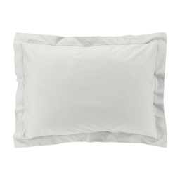 Taie d&rsquo;oreiller volant plat &ndash; 50 x 70 cm &ndash; percale unie 78 fils &ndash; point bourdon &ndash;Blanc
