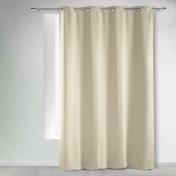 Rideau occultant &agrave; &oelig;illets 135 x 240 cm &ndash; Uni Naturel