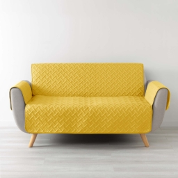 Prot&egrave;ge-Canap&eacute; Matelass&eacute; 279 x 179 cm &ndash; Microfibre Unie &ndash; LOUNGE Jaune