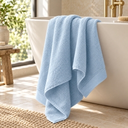 Drap de douche Softy 70 x 140 cm &ndash; &Eacute;ponge Zero Twist 100% coton peign&eacute; 600 g/m&sup2; &ndash; Azur