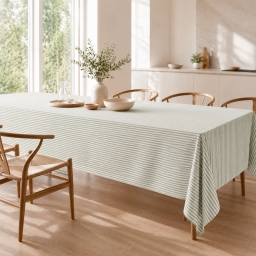 Nappe Ray&eacute;e 150 x 350 cm Double Gaze de Coton Eucalyptus &ndash; LIVIA
