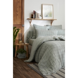 Housse de couette réversible 140 x 200 cm – Double Gaze de Coton Gaïa Match – Eucalyptus