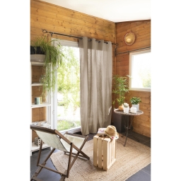 Rideau 100 % Coton Pr&eacute;lav&eacute; 140 x 260 cm &ndash; Kala Ficelle