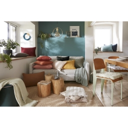 Coussin déhoussable 40 x 60 cm – Gaze de coton unie GAÏA  Vert d'eau