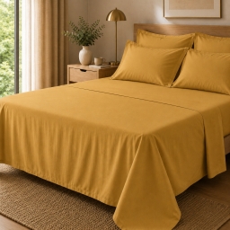 Drap Plat Percale 240 x 300 cm &ndash; Pur Coton Peign&eacute; Longues Fibres 80 Fils/cm&sup2; - Mangue
