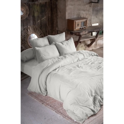 Parure de lit 260 x 240 cm &ndash; Double gaze de coton &ndash; + 2 taies 50 x 70 - Nuage