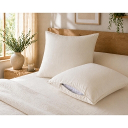 Lot de 2 taies d&rsquo;oreiller 63 x 63 cm Lyocell uni &ndash; LYSANDRE Pampa