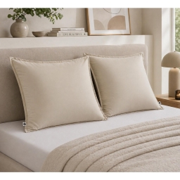 Lot de 2 Taies d&rsquo;oreiller 63 x 63 cm &ndash; Viscose de Satin de Bambou &ndash; Pampa &ndash; SALOM&Eacute;