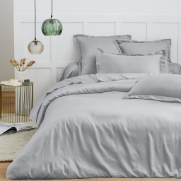 Housse de couette 240 x 220 cm &ndash; 100% Coton 57 fils/cm&sup2; &ndash; Qualit&eacute; Sup&eacute;rieure &ndash; Perle