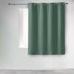 Rideau occultant &agrave; &oelig;illets 135 x 180 cm &ndash; Uni C&egrave;dre &ndash; Petite hauteur