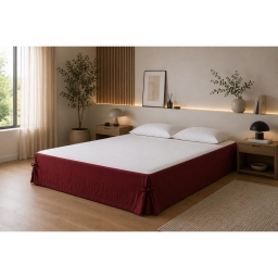 Cache-sommier 140 x 190 cm Double Gaze de Coton GA&Iuml;A Bordeaux  &ndash; Qualit&eacute; Haut de Gamme